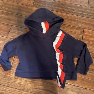 Tommy Hilfiger Girls XS 4-5 Blue, White and Red Hooded Sweatshirt